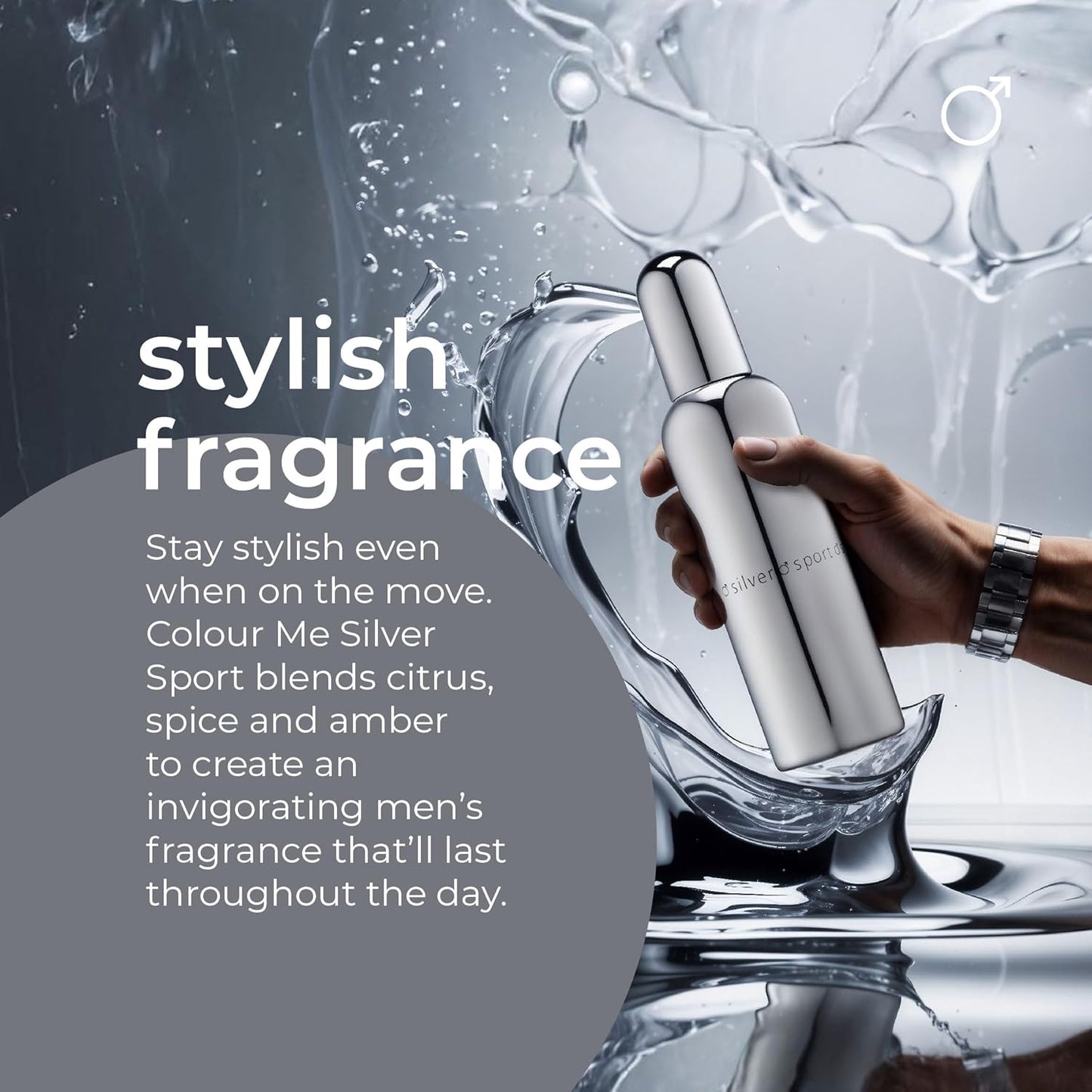 Colour Me Silver Sport by Milton-Lloyd for Men - 3 oz EDT Spray