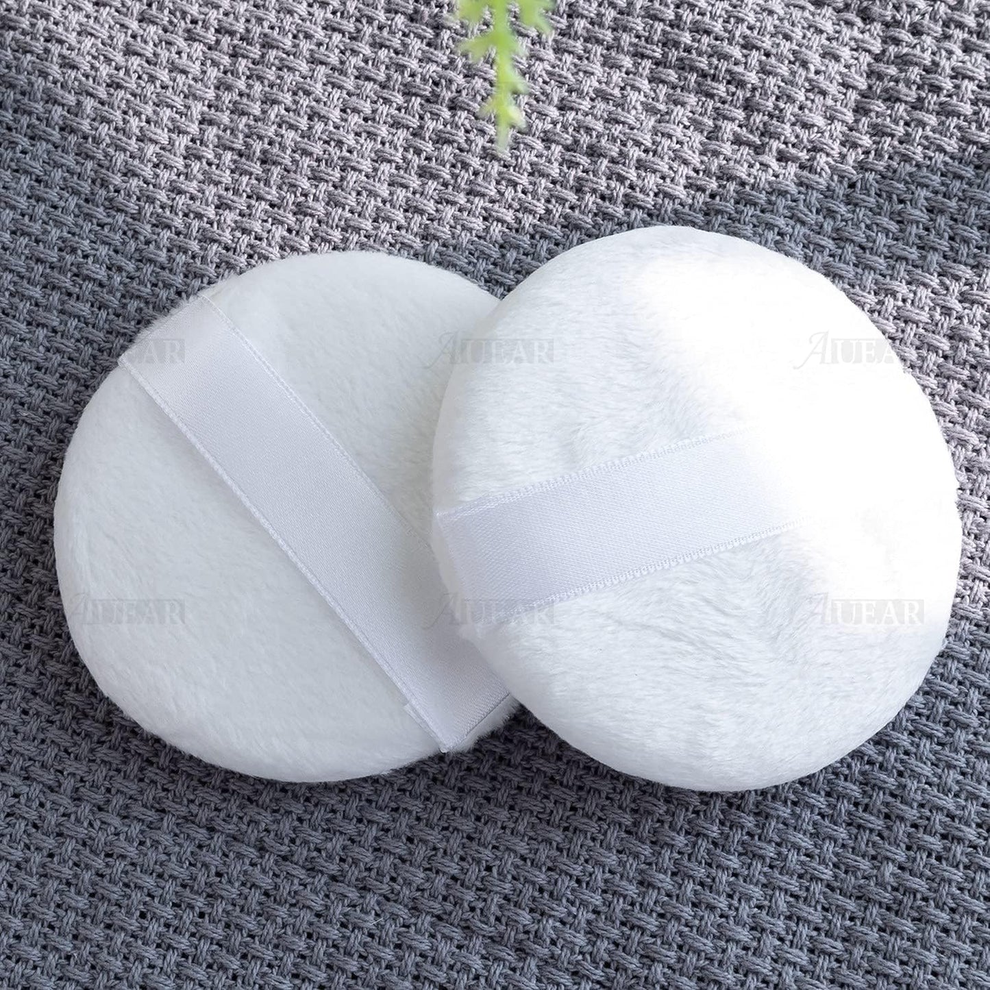 AUEAR, 2 Pcs After-Bath Empty Body Powder Container Puff Box with Powder Puff Sifter for Home and Travel (Yellow, 3.43" x 2.36")