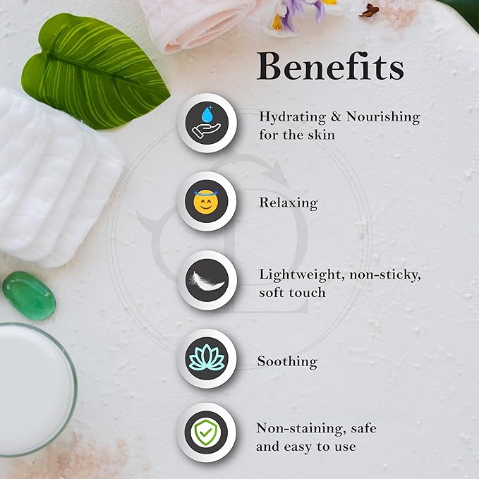 Organic - Edible Floral Sensual Massage Oil for Couple - Smooth Body Glide| No Stain & Non-Sticky | with Fractionated Coconut Oil, Lavender & Orange Blossom Oil | Nourish & Moisturise Skin