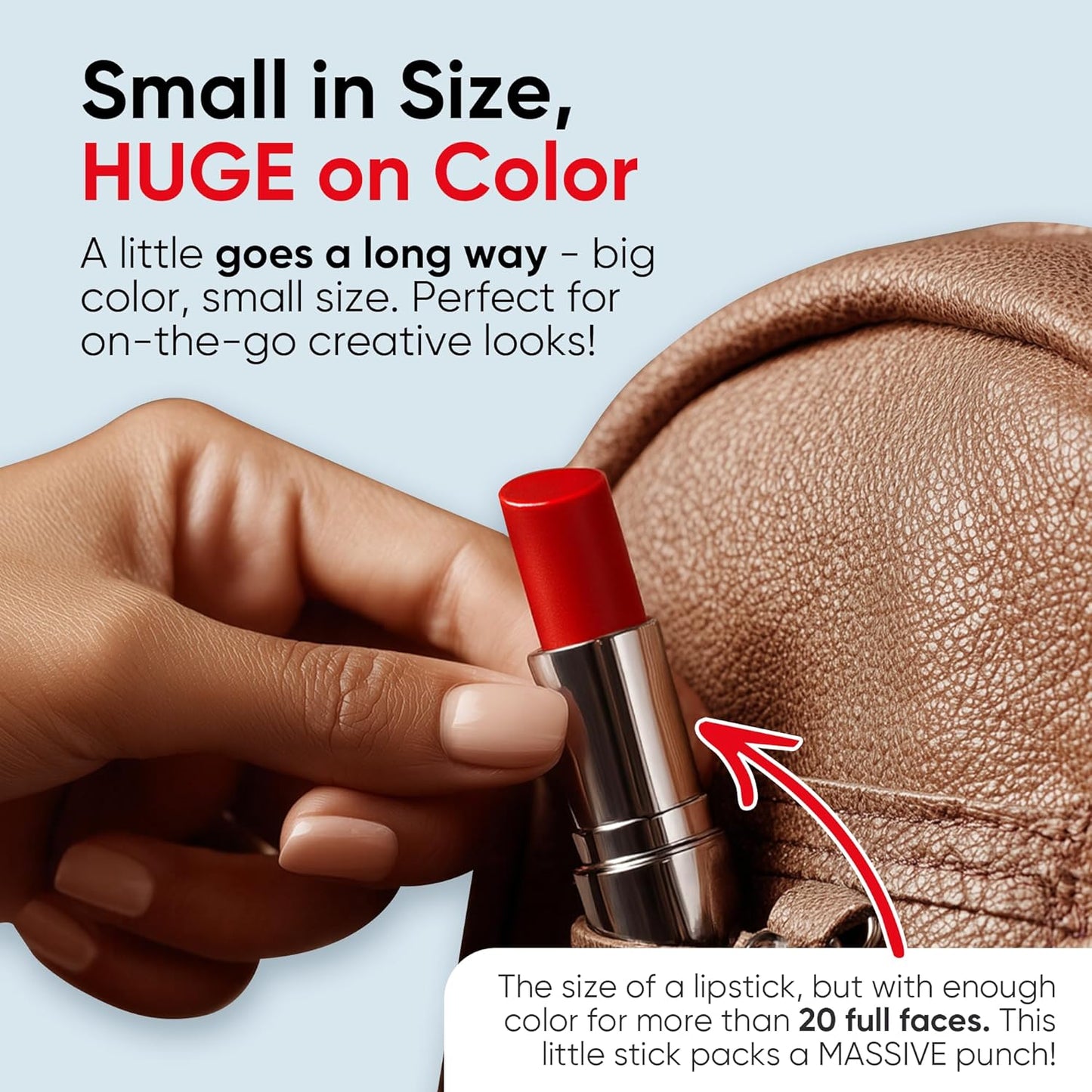 Blue Squid PRO Red Face Paint Stick - Waterproof Body Paint for Adults & Kids Eye Black Baseball, Eyeblack Softball - Vegan Hypoallergenic Twist-Up Non-Toxic Makeup Stick for Cosplay, Sports & SFX