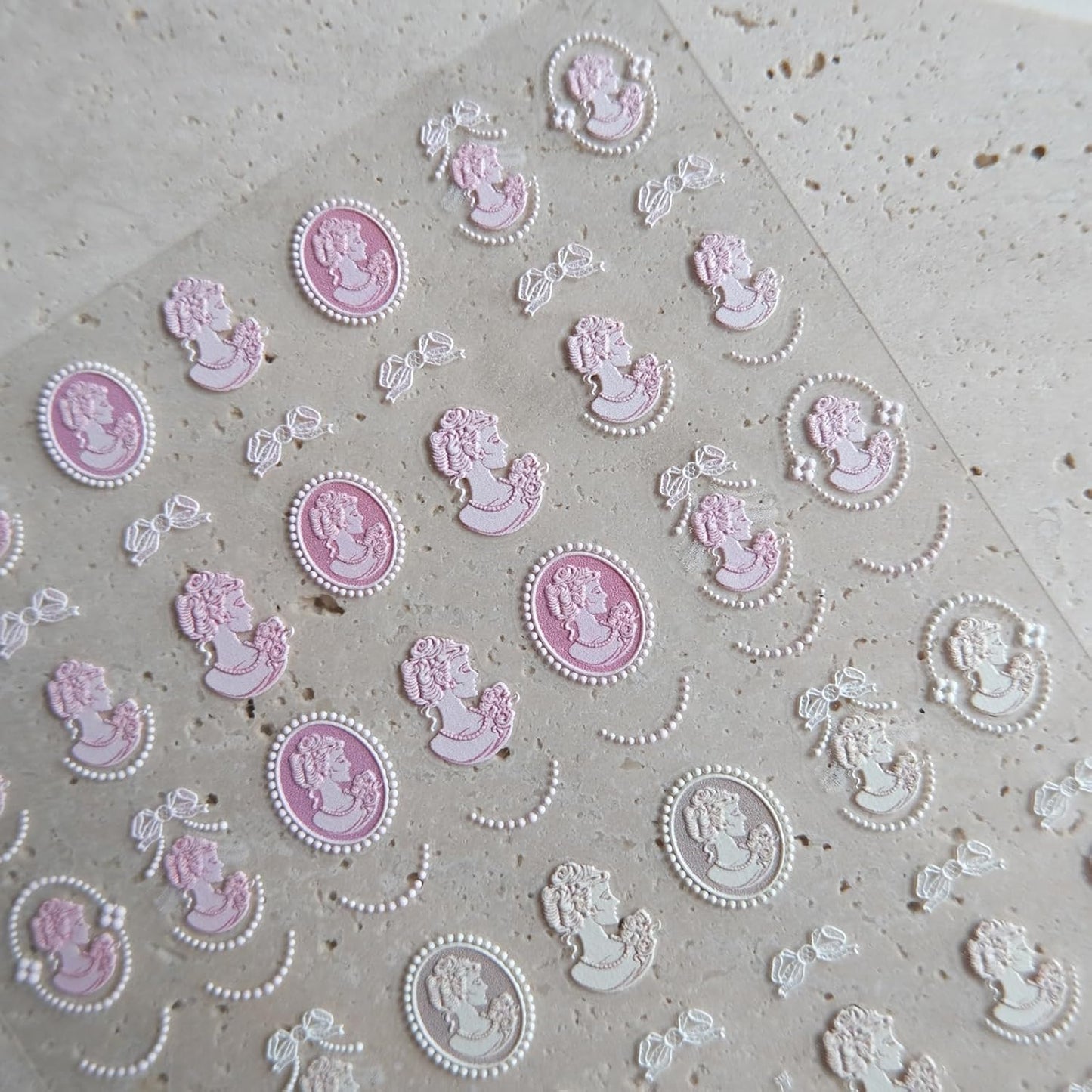 Head Sculpture Nail Art Stickers, Embossed Vintage Decals for Design, Self-Adhesive Accessories for Women, Nail Supplies