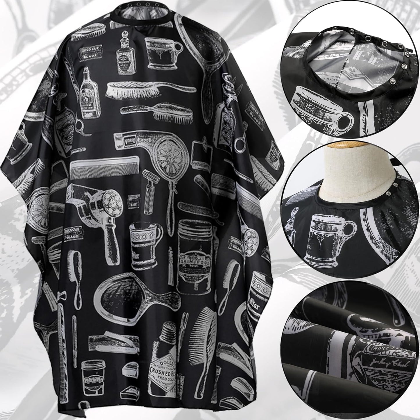 Professional Hair Cutting Cape with Neck Duster Brush, Salon Barber Cape, Hairdressing Accessories (Floral Print)