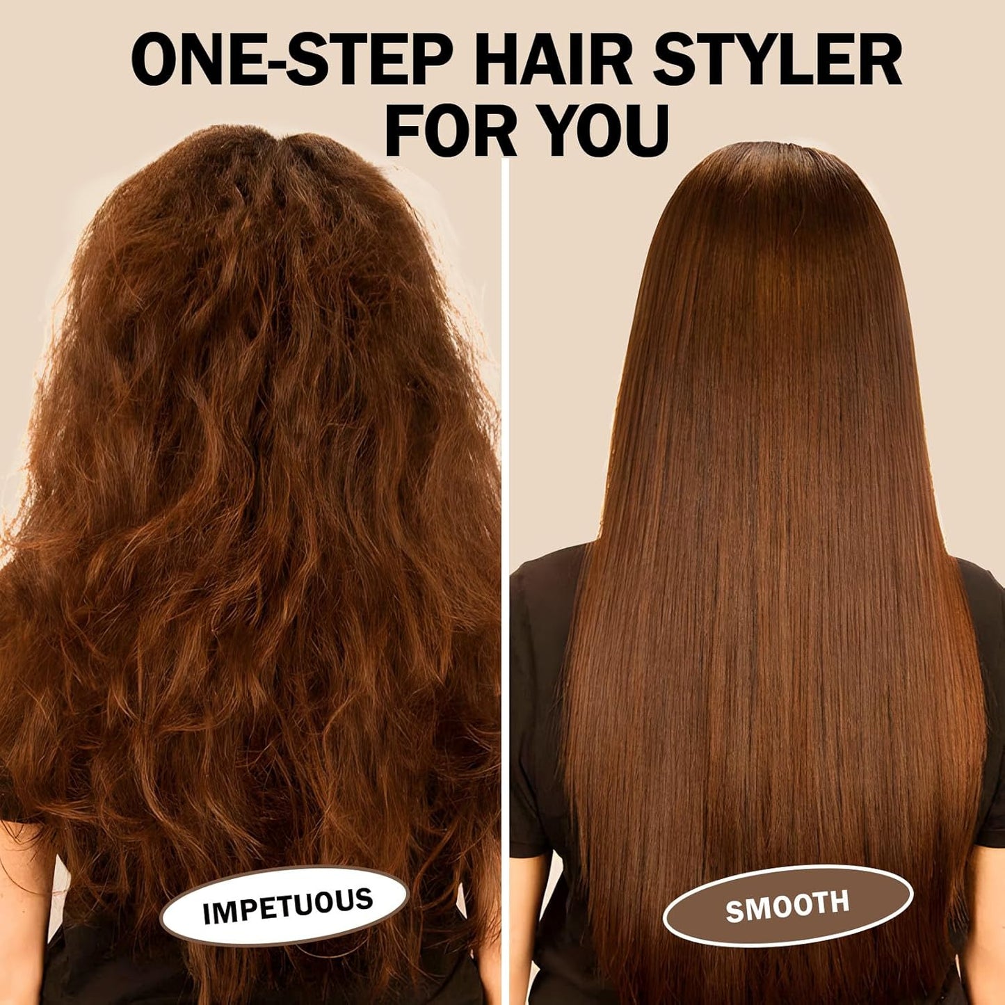 PLAVOGUE Ionic Hair Straightening Brush with Hot Air Function, Dual Voltage 30s Fast Heating, Anti-Scald & Auto Shutoff, Rotating Cord for Frizz Control & Salon Styling at Home