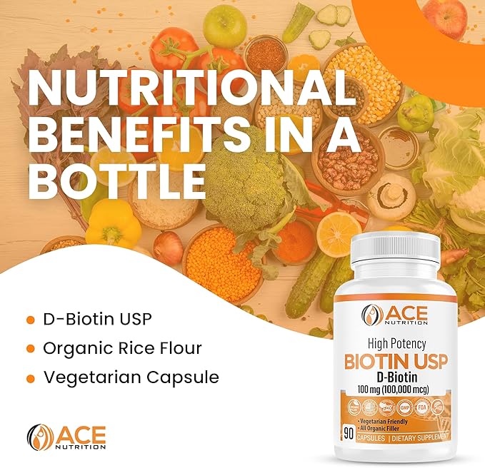 High Potency Biotin USP (D-Biotin) 100mg (100,000mcg) (3)