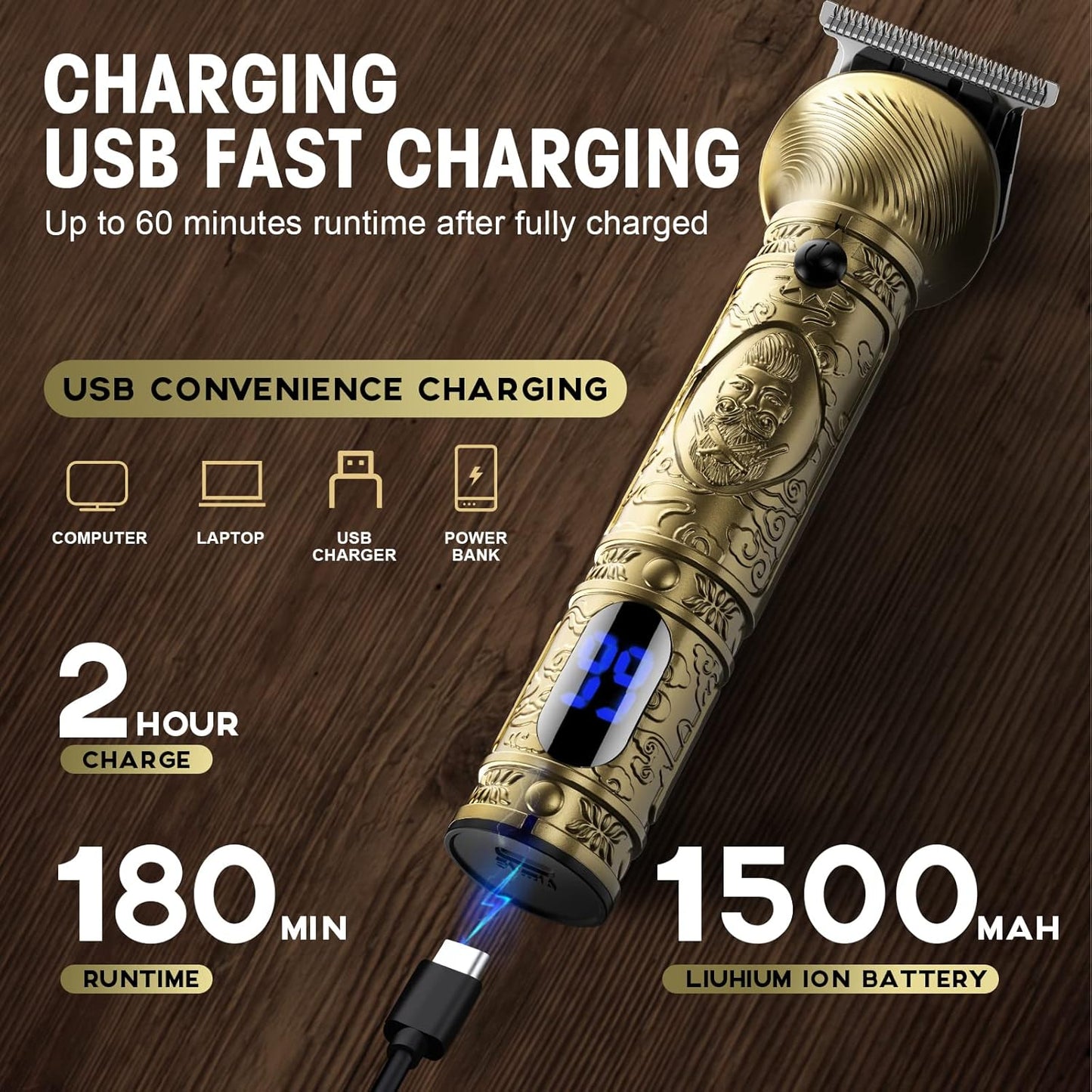 Beard Trimmer Kit for Men - Professional 6 in 1 Hair Clipper Trimmer, Cordless Multi Groomer, Mens Grooming Kit for Beard, Face, Body Nose Hair Facial, Electric Razor as Gifts for Him