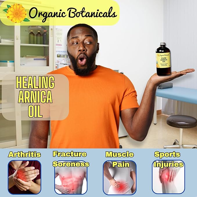 Arnica Oil - Pure Organic Muscle Discomfort Bottle - Organic Arnica Oil for Bruising and Swelling, Arnica Montana Oil for Muscle and Joint Discomfort, Arnica Massage Oil (32 oz)