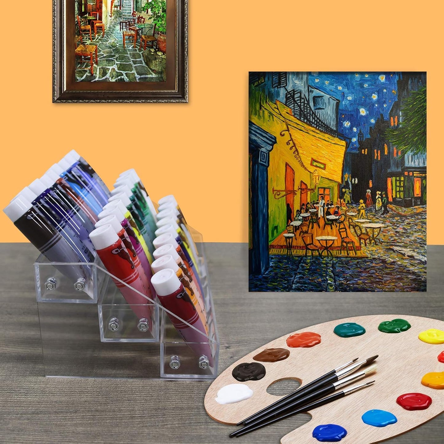 Kingtaily 3 Layers Stand Shelf Holder Clear Acrylic Rack for Nail Polish Organizer Essential Oil Storage Sunglasses Makeup