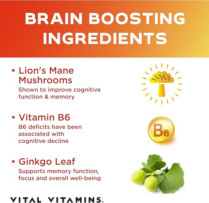 Vital Vitamins Brain Booster Plus + Biotin Complex Capsules