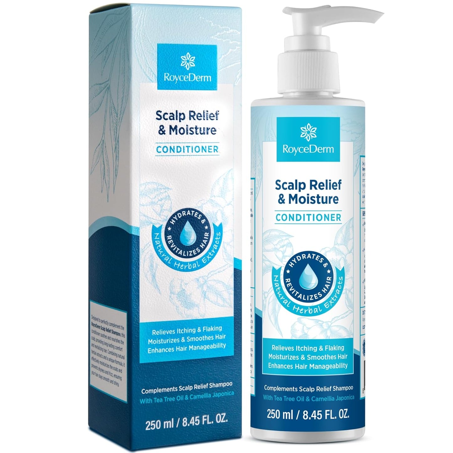 Roycederm Scalp Relief & Moisture Conditioner: Hydrating & Nourishing Formula with Jojoba Oil, Aloe Vera & Camellia Oil, Soothes Dry, Itchy Scalp