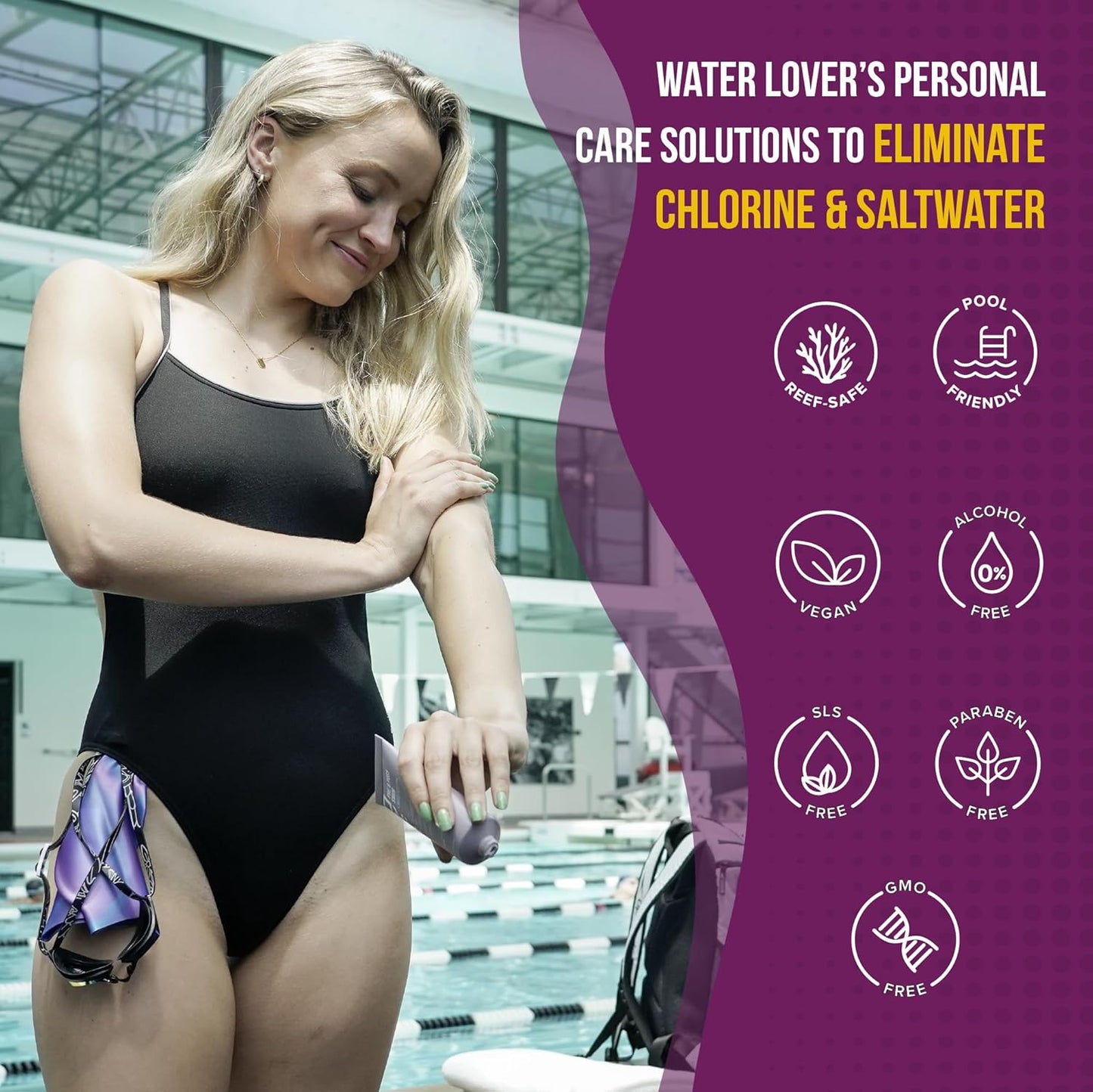 TRIHARD Chlorine Defense Gift Set for Hair & Skin Swim Protection | Pre & Post Swim Shampoo, Conditioner, Body Wash, & Lotion | Summer Essentials to Cleanse & Hydrate Sensitive Skin After Pool & Ocean