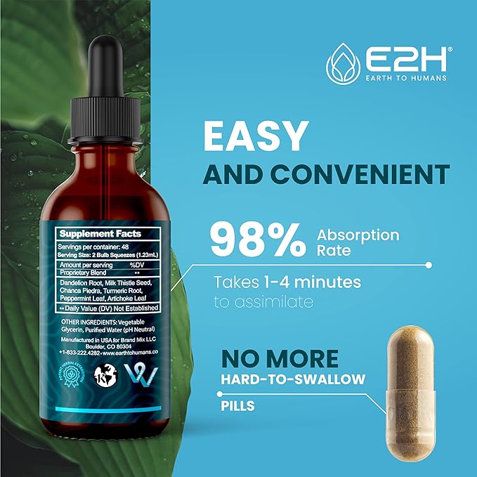 E2H Liver Support Supplement with Milk Thistle (3 Bottles)