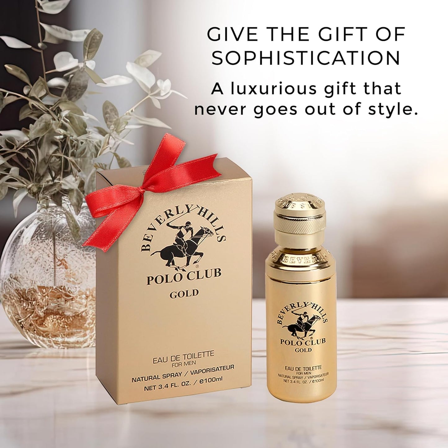 Beverly Hills Polo Club GOLD - Cologne for Men with Notes of Sandalwood, Leather & Patchouli - Classic & Sexy Fragrance Scent - Eau De Toilette Spray 3.40fl.oz / 100ml