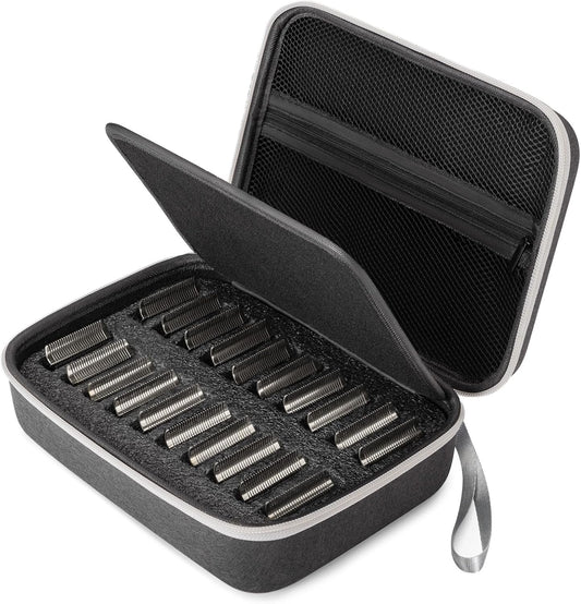 Noverlife Hair Clipper Guard Blades Holder Case, Barber Guard Storage Bag for 20 Metal Blades Hard Storage Travel Case