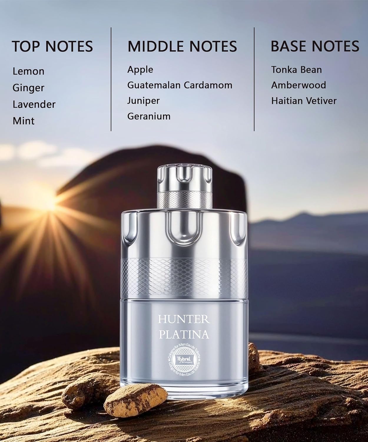 Hybrid & Company Hunter Platina For Men Eau De Parfum Vaporisateur Natural Spray 3.4 Fl Oz