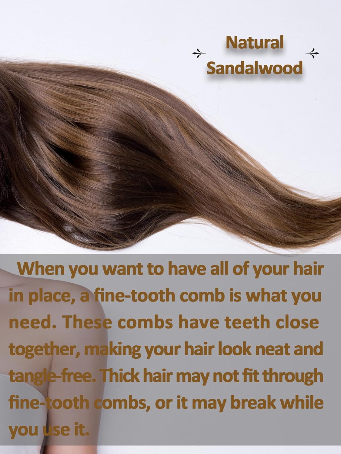 Sharp Fine Tooth Green Sandalwood Comb with Handle - Wooden Thin Hair Detangler Brush for Smoothing & Precision Hair Styling (Anti-Static & Durable)