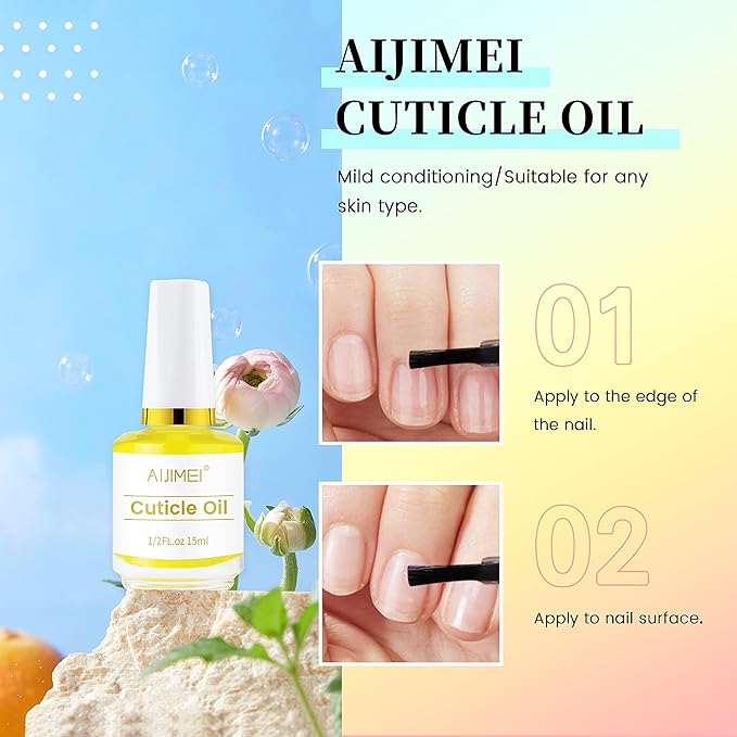 AIJIMEI 15ml/0.5fl.oz Nail Cuticle Oil for Manicure Nail Care Growth Repair Soften Cuticle Nutrient Oil