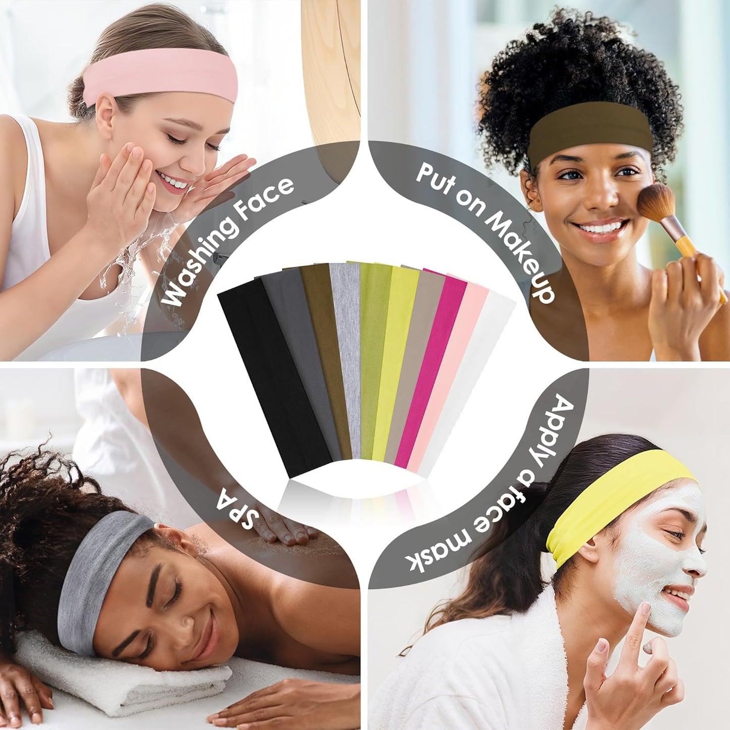 10 PCS Headbands for Women - Fashion Non Slip Cotton Headbands for Women and Men Perfect for Sports and Outdoor Activities in Summer,Including Running, Yoga, Cycling, Gym Workouts