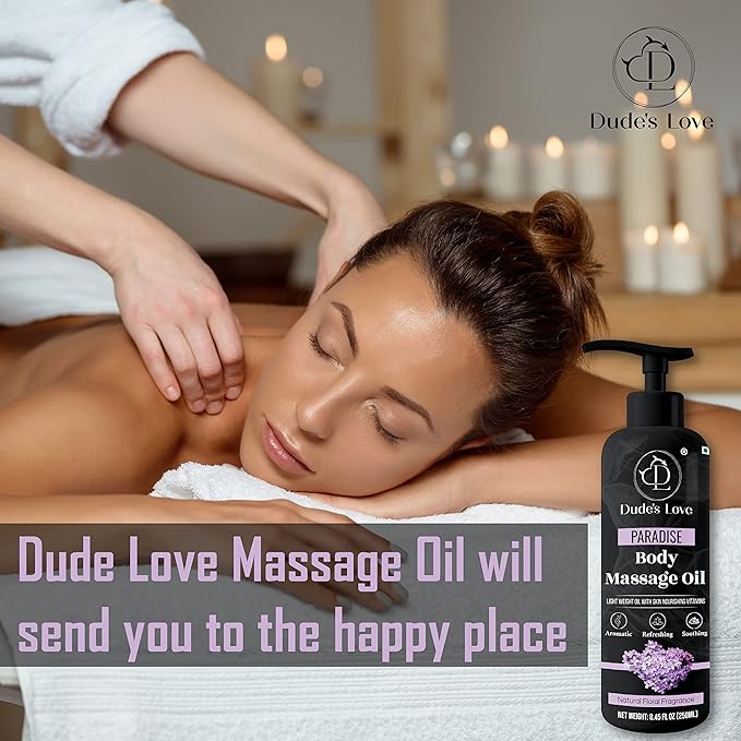 Organic - Lavender Floral Edible Full Body Massage Oil - Relaxing, Calming | No Stain & Non-Sticky |with Fractionated Coconut Oil, Orange Blossom & Lavender Oil - 8.45 Fl Oz