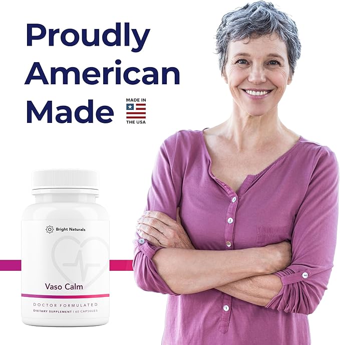 Vaso Calm - Healthy Blood Balance Supplement - Features Fermented Garlic, Celery and Grape Seed Extract, Hibiscus, and Vitamin K2 - Made in The USA