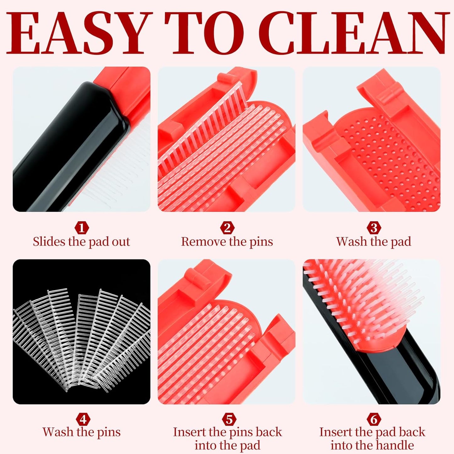 Hair Brush set for Curly, Detangling Hair Brush for Afro America/African Hair Textured 3a to 4c, Detangler Brush for Women Men Kids Styling Defining (Black)