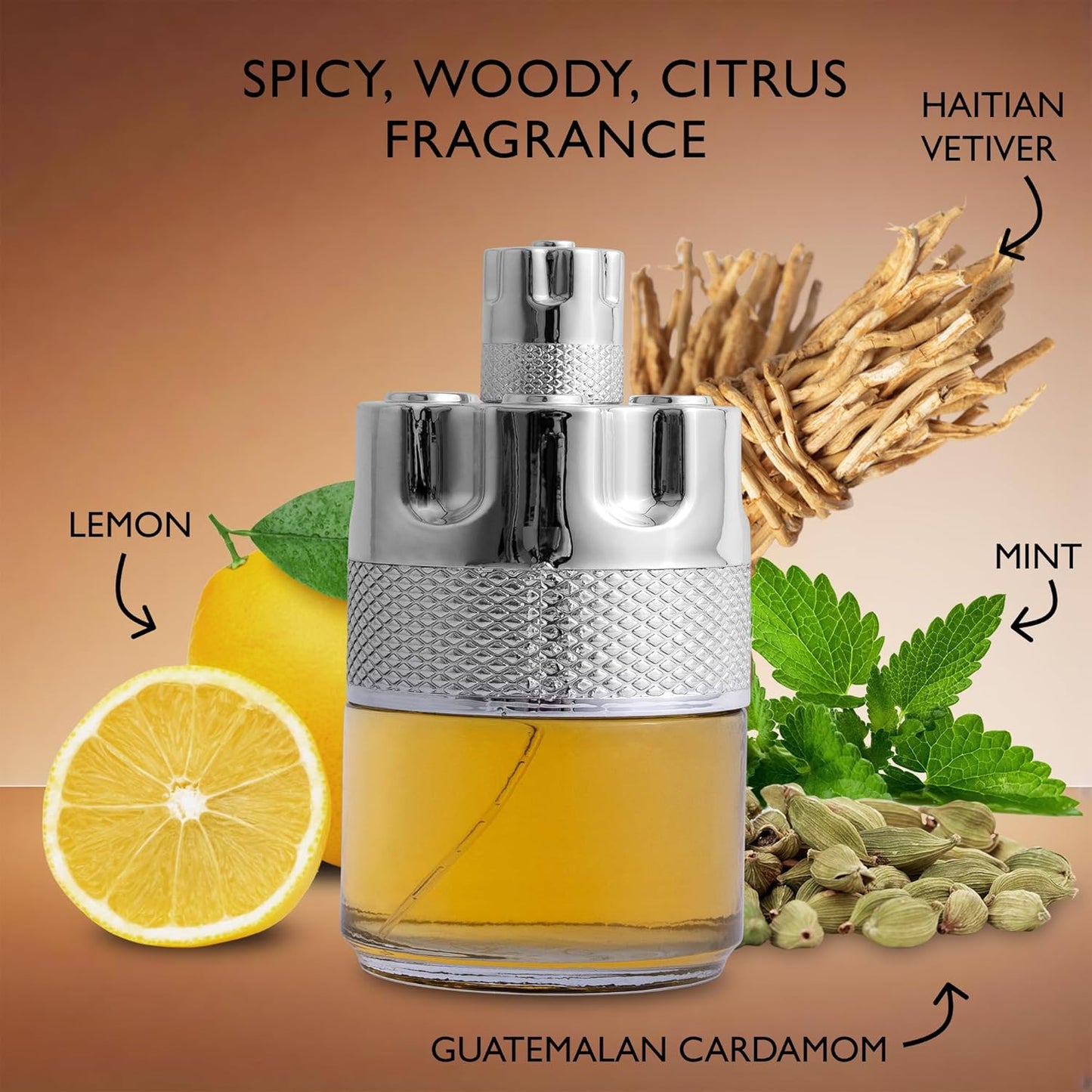 Azura Noir for Men Eau De Parfum - Woody Spicy Fragrance - Long-Lasting Cologne Choice For Daily Wear - Top Notes of Lemon, Nigerien Ginger, Refreshing Mint & Lavender - Elegant 100ml Bottle