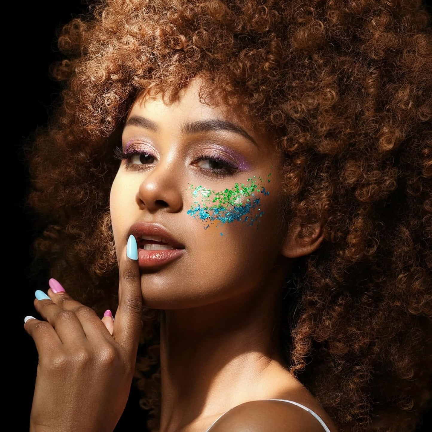 FANDAMEI Face Glitter Palette, 2PCS 8 Colors Glitter Gel for Face, Body Glitter for Women, Hair Glitter for Kids, Halloween Fairy Rave Mermaid Makeup Glitter