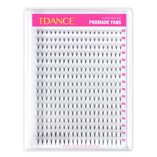 TDANCE Premade Fans Eyelash Extensions 320 Fans Pre Made Fans Lash Extensions Middle Stem Heat Bonded Premade Lash Fans Volume Lash Extensions(320-10D-0.03-C-10mm)