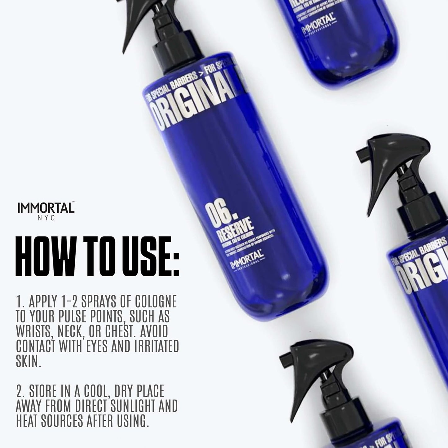 Immortal NYC Reserve 06, After Shave Spray Body/Face Men's Cologne, 17 oz - Exclusive Barbers - Softens Skin - Refreshes/disinfects and Relieves Face and Skin - Moisturizing Formula After Shaving