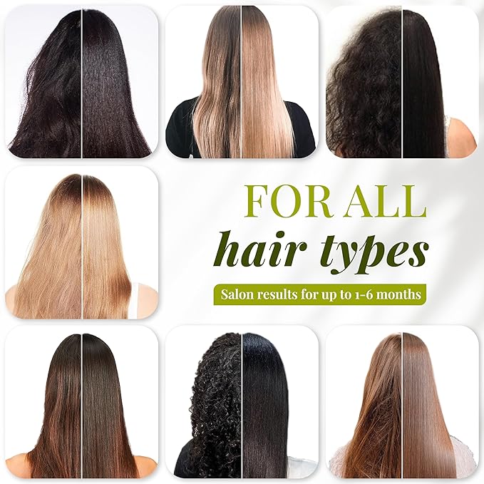 Expert Hair Bio Protein Straightening & Smoothing Kit – Protein Keratin straightening + Gold Repair Mask for Ultimate Hair Transformation – Straight, Silky, Moisturized Hair