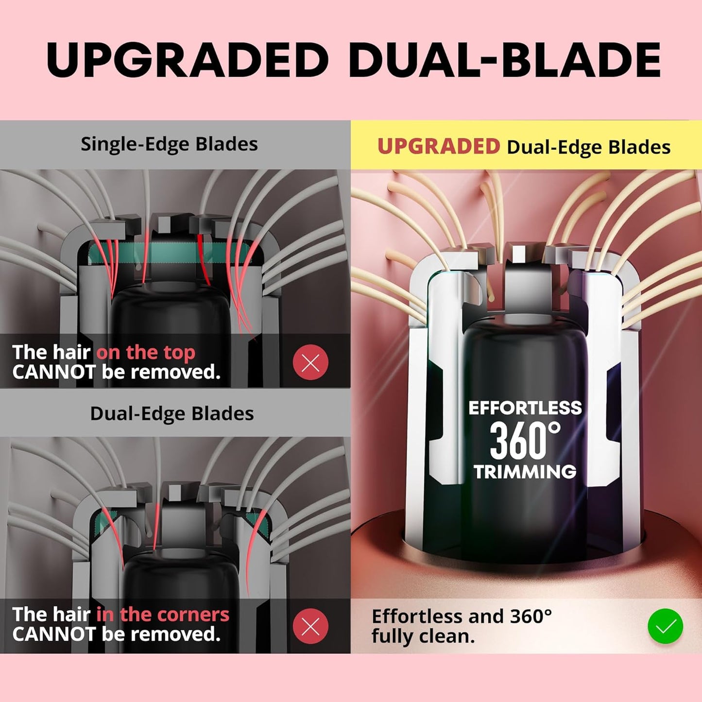 VG VOGCREST Nose Trimmer for Women: 2 in 1 Rechargeable Facial Hair Removal - Portable Mini Face Shaver for Chin Lip Peach Fuzz Ideal for Travel Use