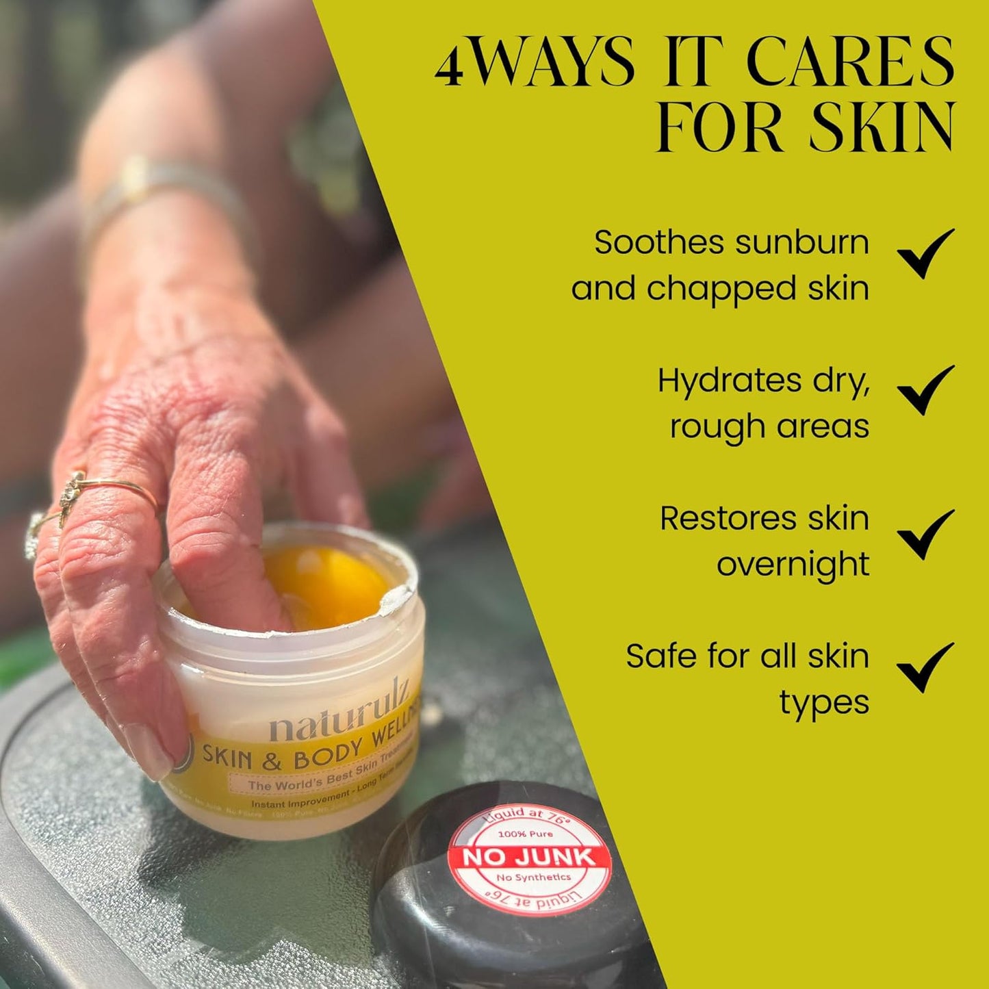 Naturulz Skin & Body Wellness 4oz – Everyday Essentials with Nourishing Coconut oil, Antioxidant-rich Turmeric, Oregano, Parsley, Rosemary & More, Body Butter for Summer Beach Vacation Essentials