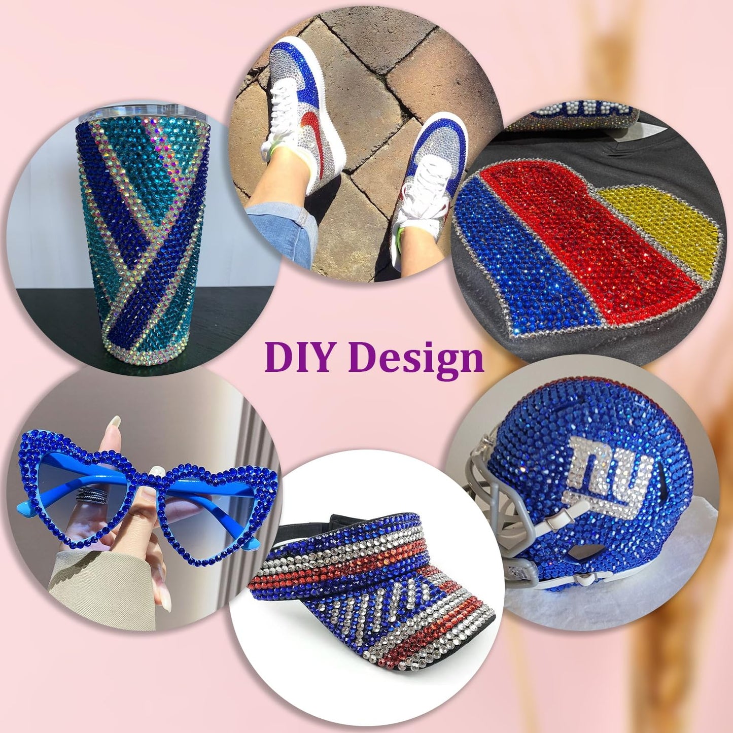 30000Pcs Resin Rhinestones with Tweezers for Crafting, Royal Blue Flatback Gems, Bedazzling Crystal with 3Pcs 10ml B7000 Jewelry Glue for DIY Crafts Clothing Tumblers Shoes Fabric Nail Art