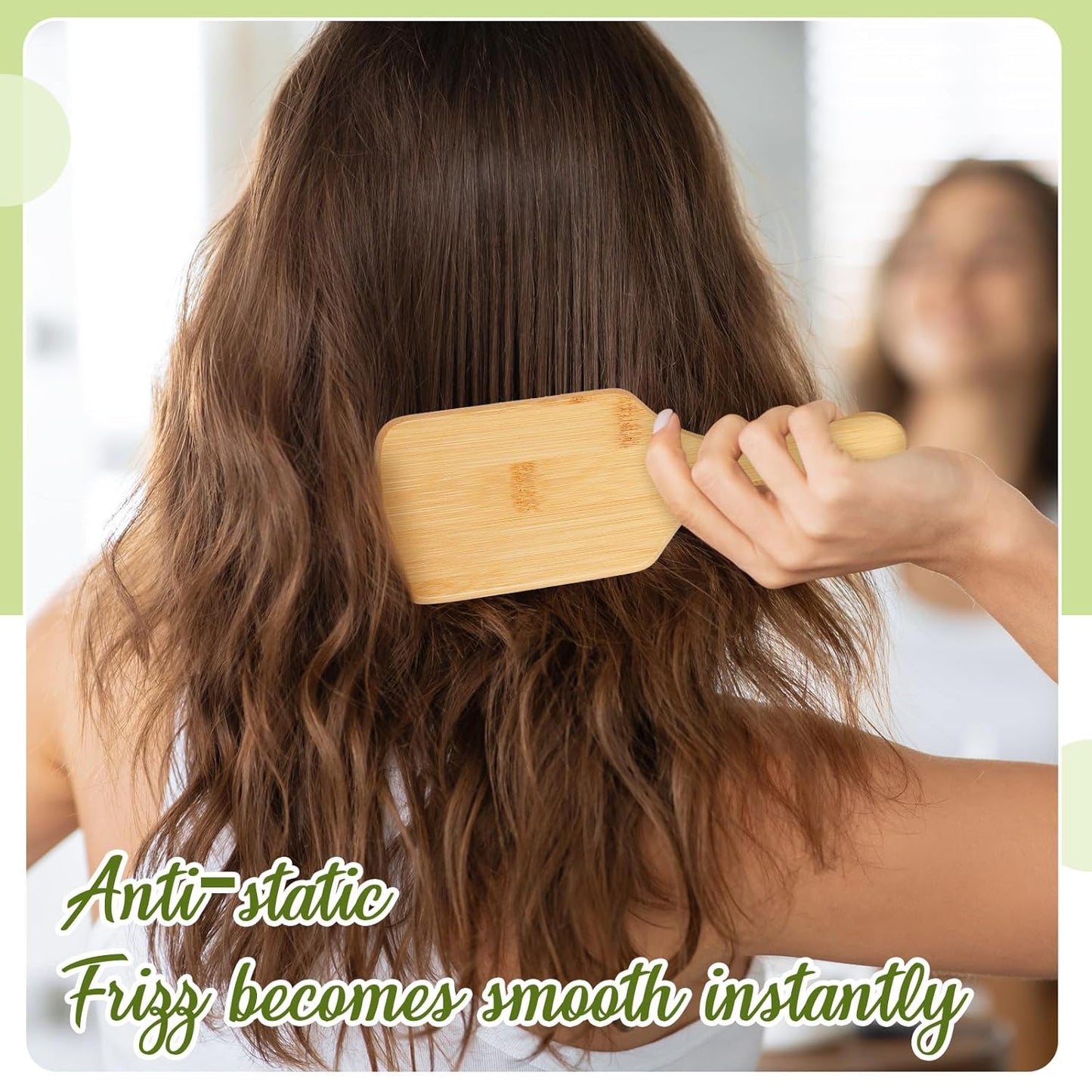 Tessco for you 12 Pcs Christmas Bamboo Hair Brushes Thanksgiving Bulk Wooden Paddle Brush Scalp Massage Bristle Anti Static Engraving DIY Gift for Women Wedding