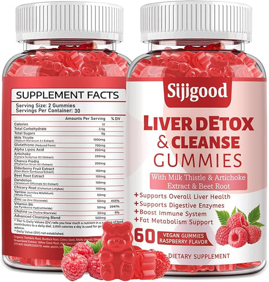 Liver Cleanse Detox & Repair Gummies 1000mg Silymarin 60 Vegan