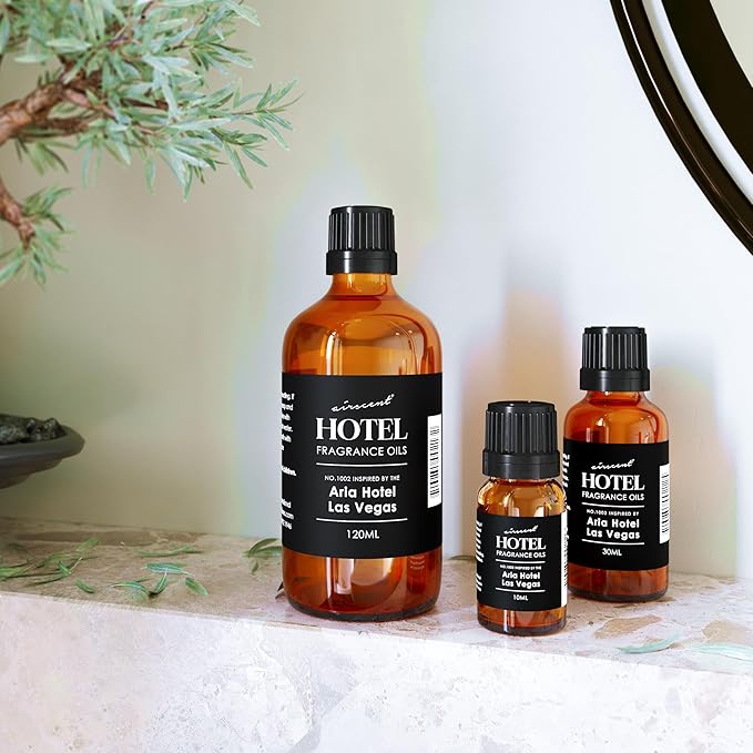 AirScent Hotel Diffuser Oil Inspired by The Aria Asian Garden Scent - Premium Fragrance Oil No. 1003 for Ultrasonic and Waterless Diffusers and Crafting- 30 mL, 1 fl oz Glass Bottle with Dropper Cap