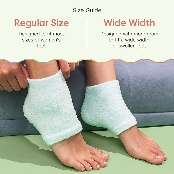 ZenToes Moisturizing Socks for Cracked Heel Treatment - Vitamin E, Olive Oil and Jojoba Oil Infused Heel Socks to Soften and Hydrate (Fuzzy Mint Green, Regular)