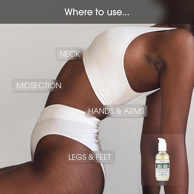 Advanced Clinicals Firming Collagen Body Oil Skin Care Moisturizer | Massage Body Oil | Tighten, Firm, & Hydrate Collagen Oil For Scars, Wrinkles, Crepey Skin, & Stretch Marks, 2-Pack