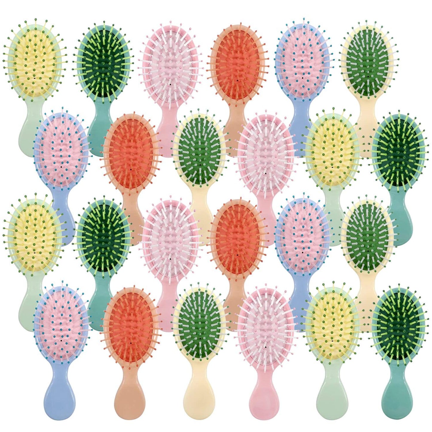 48 Pieces Mini Wet Hair Brush, Travel Detangling Brush, for Most Hair Types, with Ease Knots Without Tears or Breakage, Multicolor