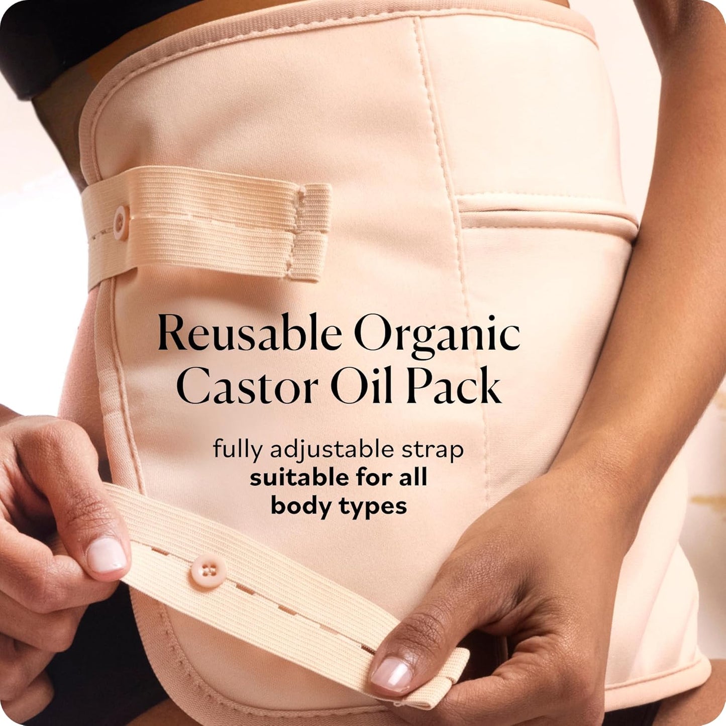 Sky Organics 16oz Castor Oil w/Wraps | Reusable Organic Castor Oil Pack to Boost Body's Wellness, Encourage Rest & Relaxation | Adjustable Elastic Straps Cotton Durable Easy to Use