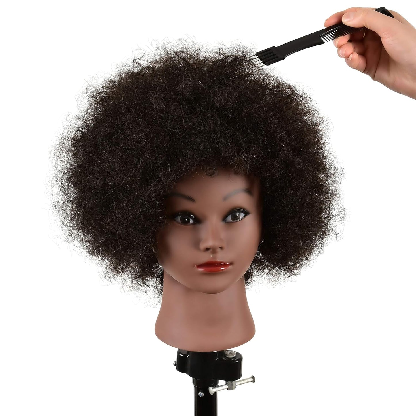 FUTAI Salon Style Hair Combs Black 6 Packs Handmade Hair Pick Barber Comb Carbon Fiber Lift Teasing Comb with Stainless Steel Metal Prong