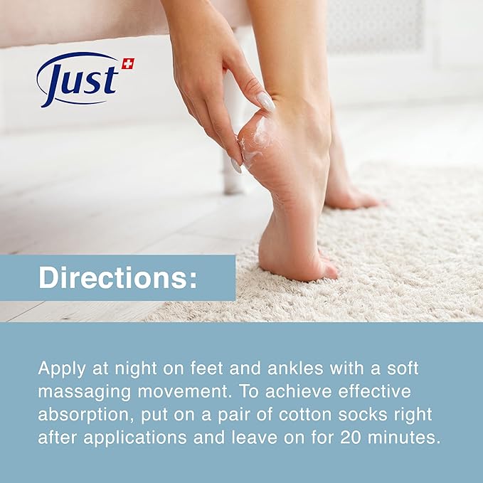 Swiss Just Pedicream Foot Cream 3.4 Fl oz- Nourishing Foot Care Kit with a High Concentration of Almond Oil for Skin - Soothing and Moisturizing Natural and Herbal Formula for Dry and Cracked Feet