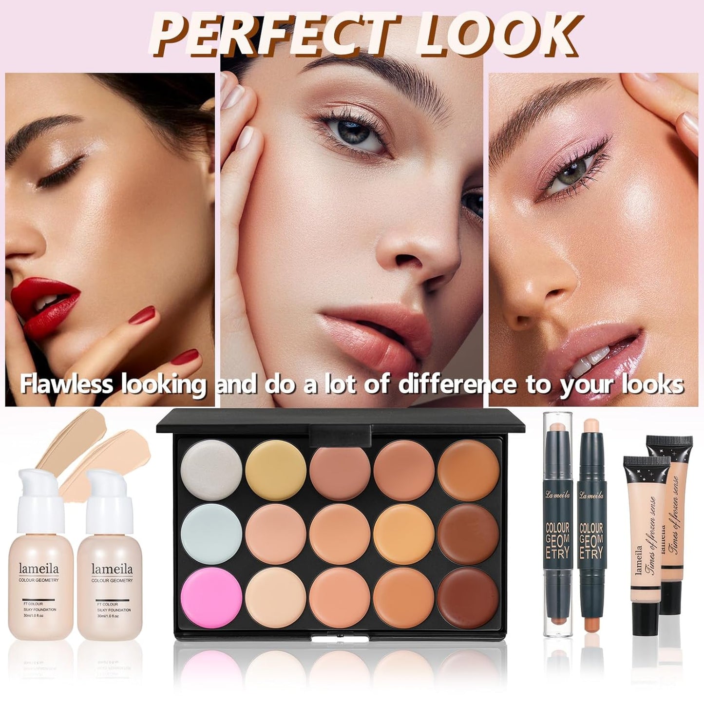 Makeup Set Makeup Kit for Women Full Kit Makeup Sets for Teens Women Gift Eyeshadow Palette Lipgloss Foundation concealer Makeup Kit for Teens Teenager