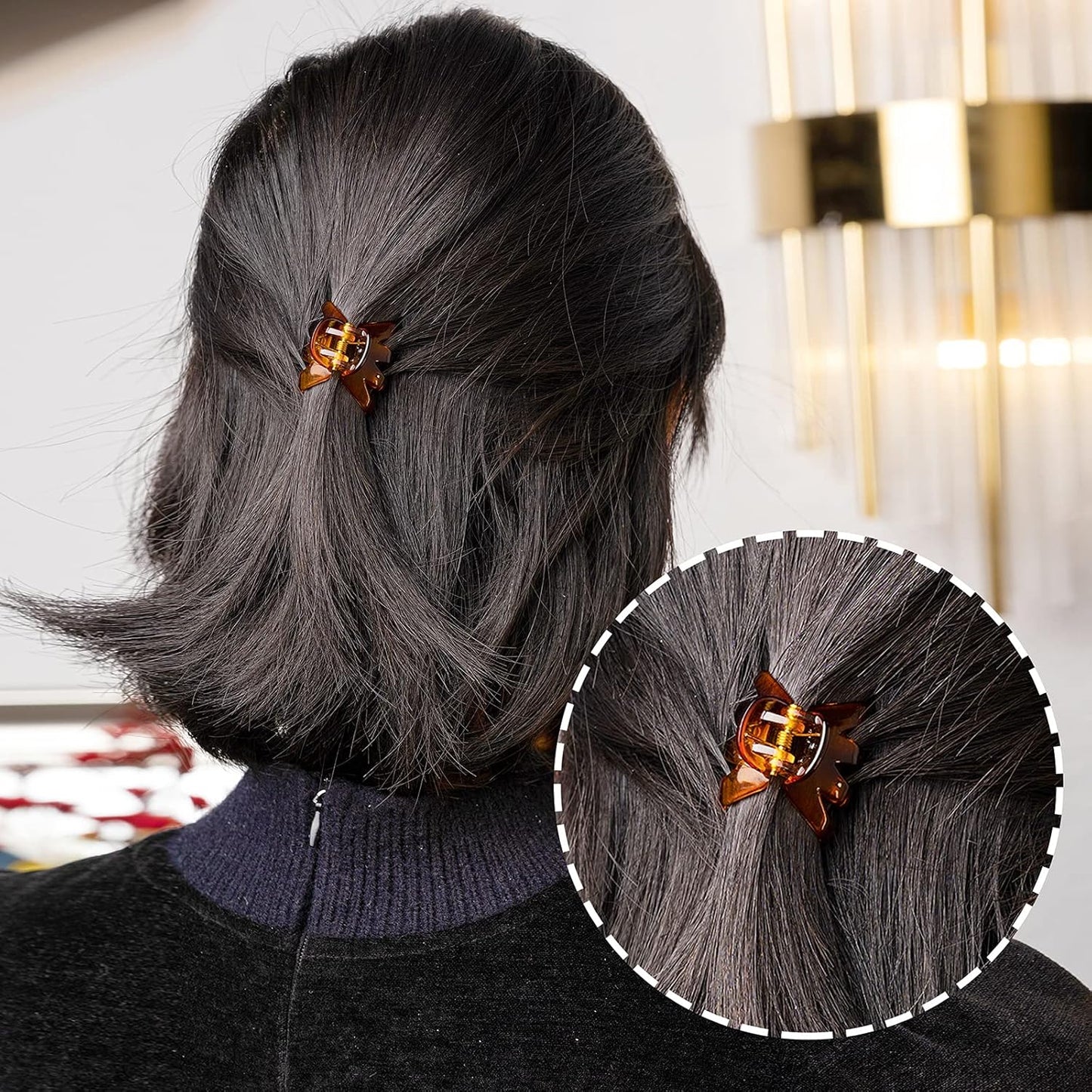 Cobahom 24 Pcs Small Hair Claw 1.2 Inch Plastic Hair Clips Mini Grip Octopus Clips Styling Accessories for Women and Girls (Brown)