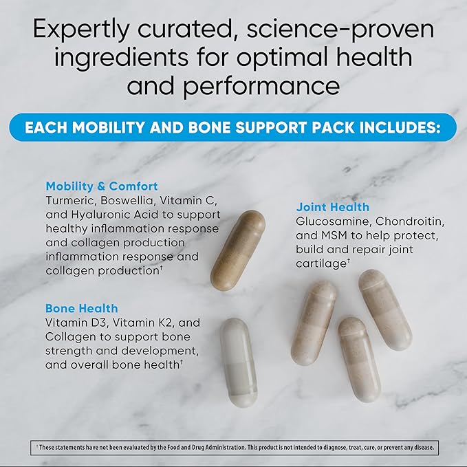 Mobility & Bone Support Daily Multivitamin K2, Collagen, (30 Pack)