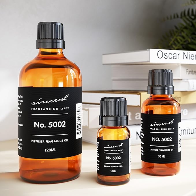 AirScent Creed-Aventus-Inspired Diffuser Oil - No. 5002 Perfume Dupe - Premium Fragrance Oil Blend for Ultrasonic and Waterless Diffusers and Crafting - 10 ml, 0.34 fl oz Glass Bottle with Dropper