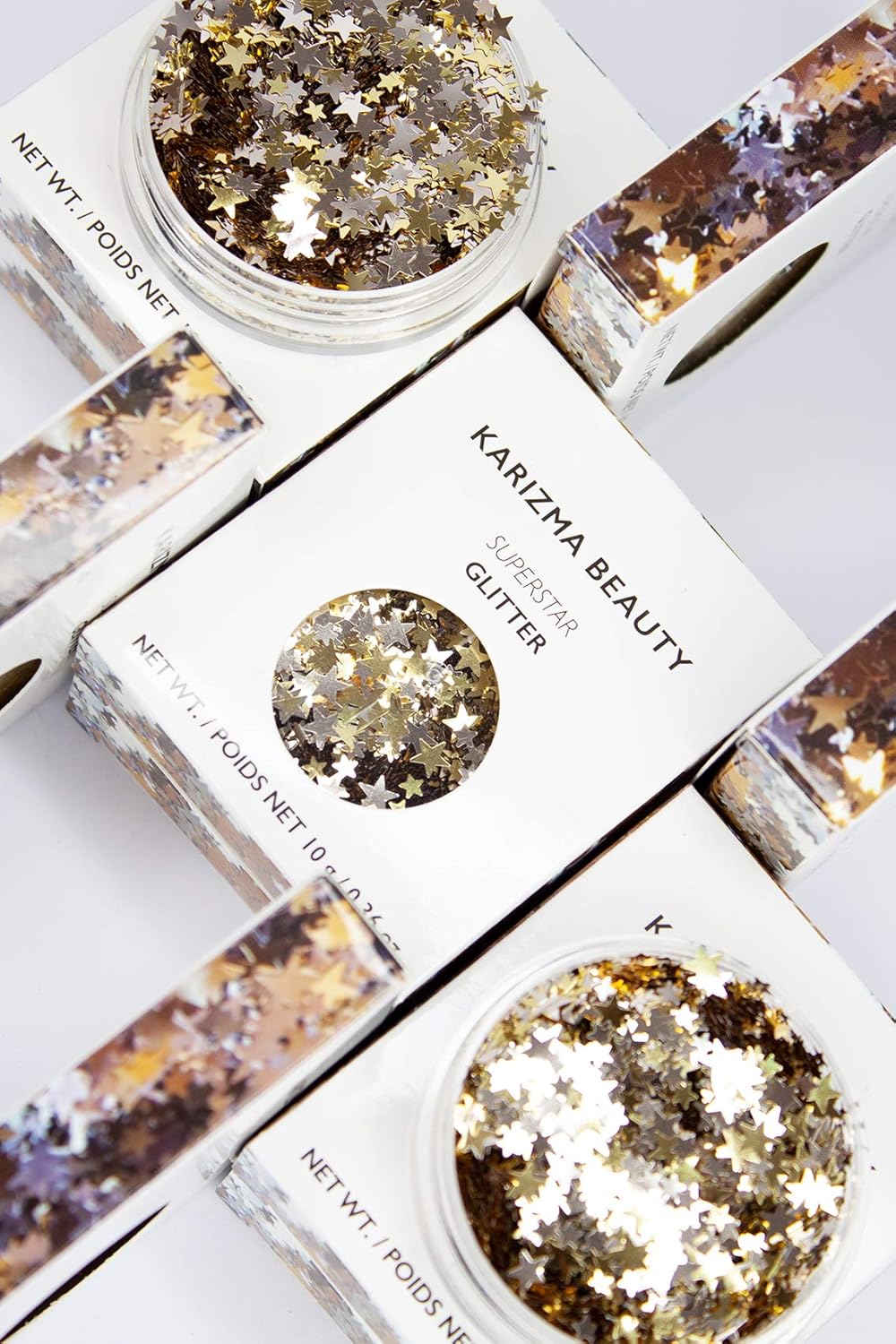 KARIZMA Superstar Glitter. 10g Chunky Face, Hair, Eye and Body for Women. Rave, Festival Accessories, Cosmetic Makeup. Loose Set