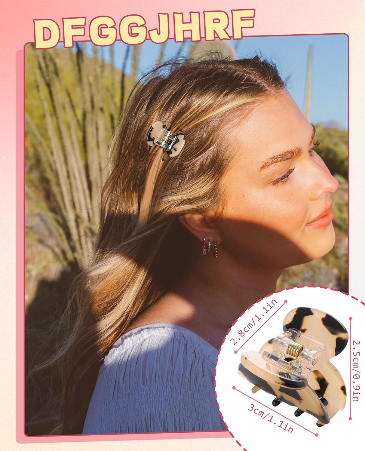 Claw Hair Clips Jaw Clamps - 12PCS Small Hair Claw Jaw Clamp for Thin Hair Styling Accessories Classic Hair Clamp for Women Girls(Amber)