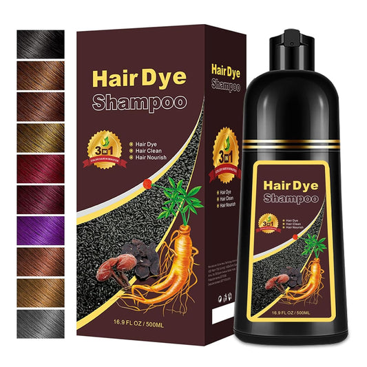 Hair Dye Shampoo Dark Brown, Long-Lasting Gray Hair Coverage, 3 in 1 Hair Color Shampoo with Herbal Ingredients, Easy Application Shampoo Para Canas for Women Men 16.9 Fl Oz