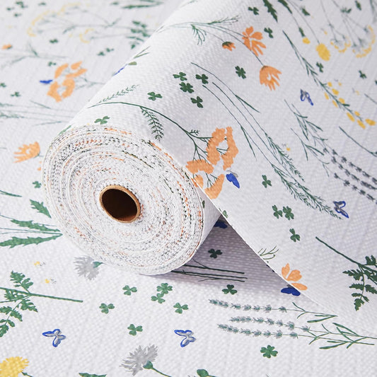 Beautysaid Shelf and Drawer Liner for Kitchen Cabinet, Non Adhesive Non Slip Shelf Paper Waterproof Washable Thickened for Dresser Pantry Shelve Bathroom Protector Liner(Floral,12 in x 30 FT)