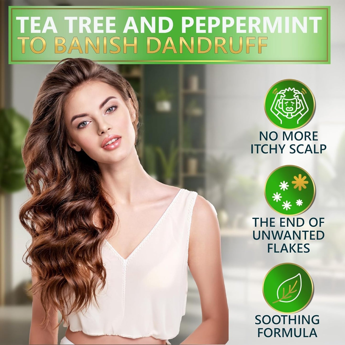 Tea Tree Oil and Mint Shampoo and Conditioner Set - Sulfate and Paraben Free Formula for Women and Men - Enriched with Peppermint to Help with Dandruff and Itchy, Dry Scalp - Color Safe and Hydrating